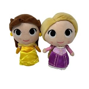 Funko Disney Princess Plush Lot Belle &‎ Rapunzel Tangled Beauty and the Beast